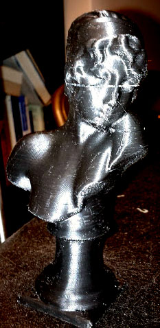 First print of a 3d scan of a bust of the head of Sappho